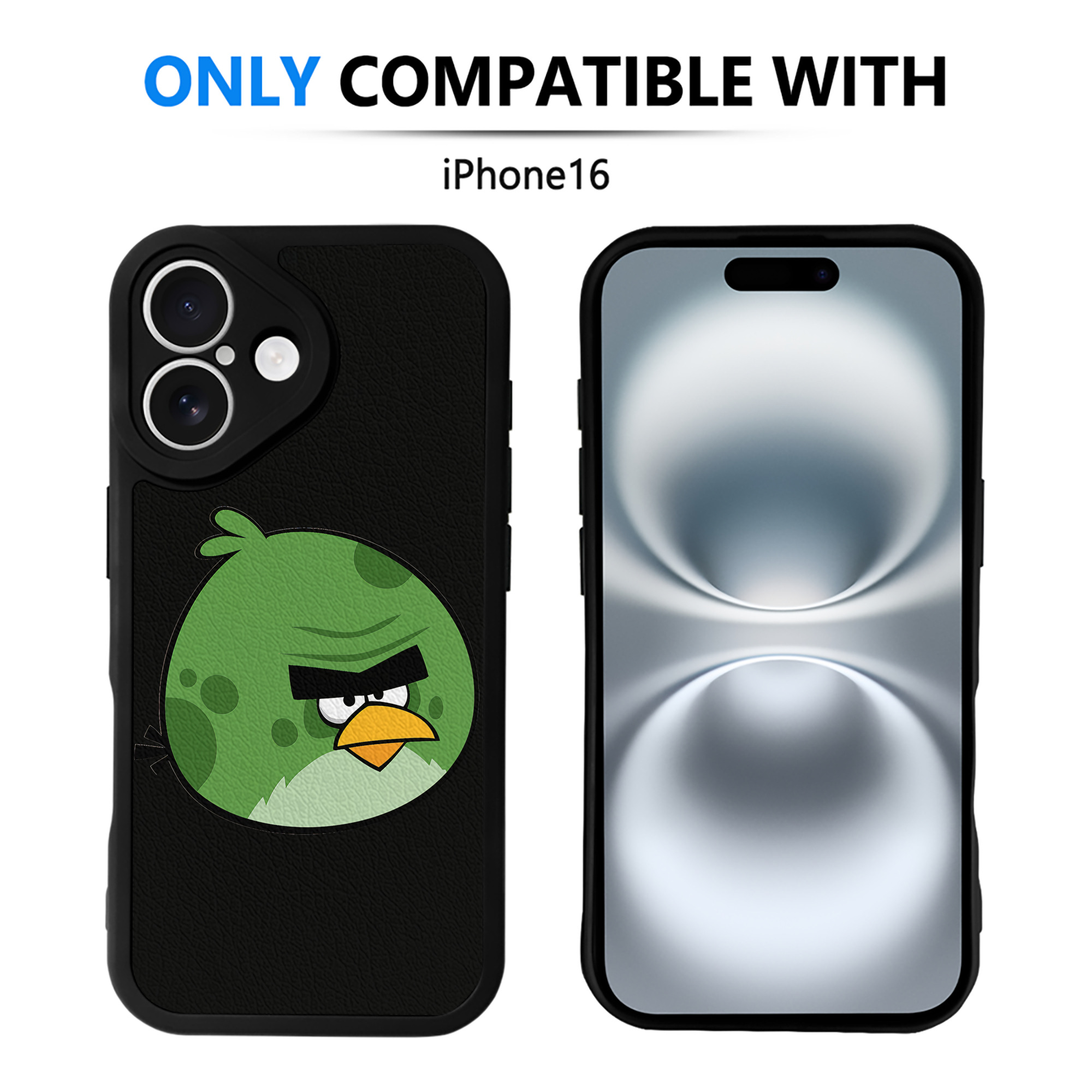 （画像用） Angry Birds アングリーバード 【iPhone 16シリーズ対応】シリコンスマホケース（レザー調） 材質：シリコン